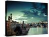 Czech Republic, Prague, Stare Mesto (Old Town), Charles Bridge, Hradcany Castle and St. Vitus Cathe-Michele Falzone-Stretched Canvas