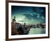 Czech Republic, Prague, Stare Mesto (Old Town), Charles Bridge, Hradcany Castle and St. Vitus Cathe-Michele Falzone-Framed Photographic Print