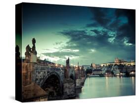 Czech Republic, Prague, Stare Mesto (Old Town), Charles Bridge, Hradcany Castle and St. Vitus Cathe-Michele Falzone-Stretched Canvas