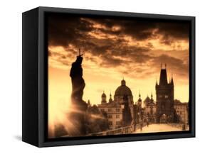 Czech Republic, Prague, Stare Mesto (Old Town), Charles Bridge-Michele Falzone-Framed Stretched Canvas