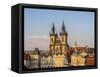 Czech Republic, Prague. Tyn Church in Old Town Square.-Julie Eggers-Framed Stretched Canvas