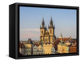 Czech Republic, Prague. Tyn Church in Old Town Square.-Julie Eggers-Framed Stretched Canvas