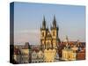 Czech Republic, Prague. Tyn Church in Old Town Square.-Julie Eggers-Stretched Canvas