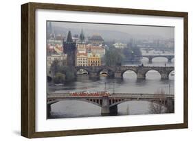 Czech Republic, Prague, View of Vitava River and the Old Town-Ali Kabas-Framed Photographic Print