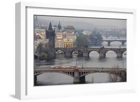 Czech Republic, Prague, View of Vitava River and the Old Town-Ali Kabas-Framed Photographic Print