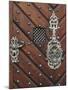 Czech Republic, Prague. Wooden Door with Silver Ornaments-Petr Bednarik-Mounted Premium Photographic Print