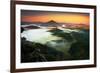 Czech Typical Autumn Landscape. Hills and Villages with Foggy Morning. Morning Fall Valley of Bohem-Ondrej Prosicky-Framed Photographic Print