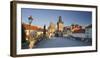 Czechia, Prague, Charles Bridge, Town Gate-Rainer Mirau-Framed Photographic Print