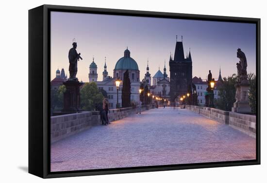 Czechia, Prague, Charles Bridge-Rainer Mirau-Framed Stretched Canvas