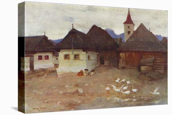 Czechoslovakia: Vazsecz, a Slovak Village (Colour Litho)-Adrian Scott Stokes-Stretched Canvas