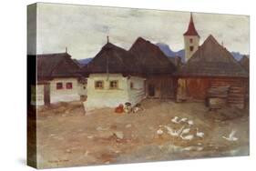 Czechoslovakia: Vazsecz, a Slovak Village (Colour Litho)-Adrian Scott Stokes-Stretched Canvas