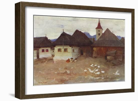 Czechoslovakia: Vazsecz, a Slovak Village (Colour Litho)-Adrian Scott Stokes-Framed Giclee Print