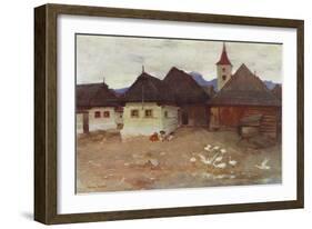 Czechoslovakia: Vazsecz, a Slovak Village (Colour Litho)-Adrian Scott Stokes-Framed Giclee Print