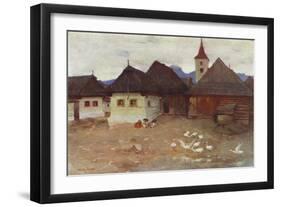 Czechoslovakia: Vazsecz, a Slovak Village (Colour Litho)-Adrian Scott Stokes-Framed Giclee Print