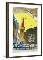 Czechoslovakia - Visit Jicin and the Rocks of Prachov Travel Poster-L. Horak-Framed Giclee Print