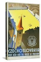 Czechoslovakia - Visit Jicin and the Rocks of Prachov Travel Poster-L. Horak-Stretched Canvas