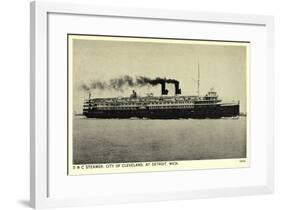 D and C Steamer, City of Cleveland at Detroit Michigan-null-Framed Giclee Print