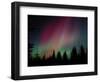 D. Aurora Borealis Alaska Red Skies Northern Lights Copper Center Alaska-pinky-Framed Photographic Print