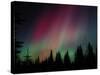 D. Aurora Borealis Alaska Red Skies Northern Lights Copper Center Alaska-pinky-Stretched Canvas
