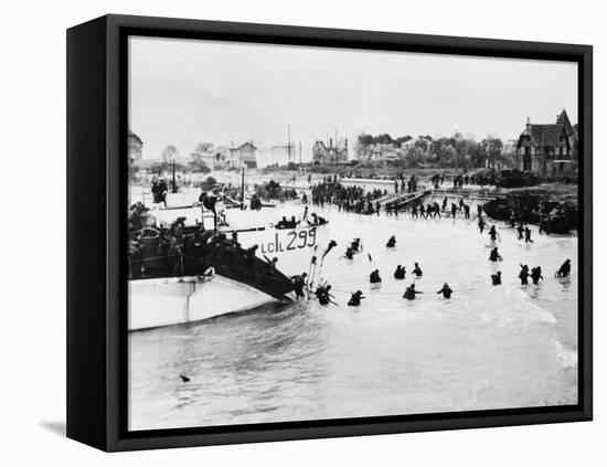 D-Day - British and Canadian Troops Landing - Juno Beach-Robert Hunt-Framed Stretched Canvas