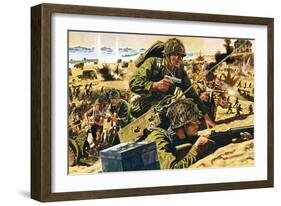 D-Day Landing-English School-Framed Giclee Print