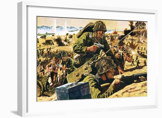 D-Day Landing-English School-Framed Giclee Print