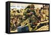 D-Day Landing-English School-Framed Stretched Canvas