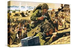 D-Day Landing-English School-Stretched Canvas