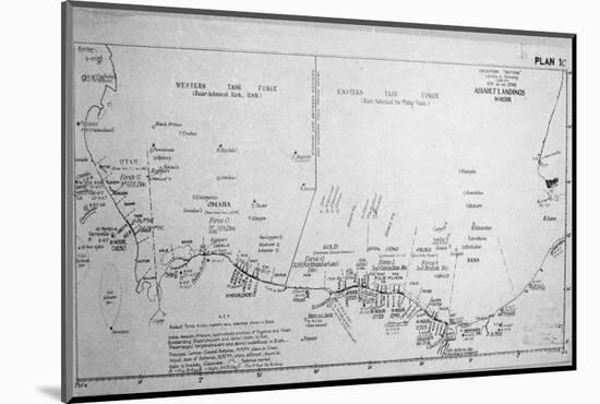 D-Day Map 1944-null-Mounted Photographic Print