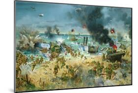 D Day, (Oil on Canvas)-Terence Cuneo-Mounted Giclee Print