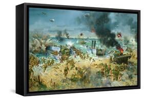 D Day, (Oil on Canvas)-Terence Cuneo-Framed Stretched Canvas