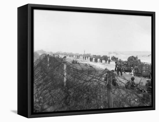 D-Day - Overcoming Wire Defences-Robert Hunt-Framed Stretched Canvas