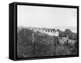 D-Day - Overcoming Wire Defences-Robert Hunt-Framed Stretched Canvas