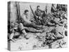 D-Day - US Troops Resting Following Initial Assault-Robert Hunt-Stretched Canvas