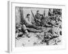 D-Day - US Troops Resting Following Initial Assault-Robert Hunt-Framed Photographic Print