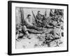 D-Day - US Troops Resting Following Initial Assault-Robert Hunt-Framed Photographic Print