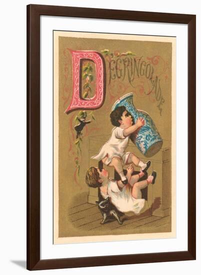 D, Degringolade, Boys with Vase-null-Framed Art Print