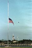 Space Center Lowering Flag-D. Dunaway-Framed Stretched Canvas