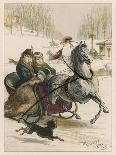 Two Spanish Ladies Go for a Sleigh Ride Accompanied by Their Dog-D. Eusebio Planas-Art Print