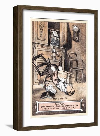 D.F. Bremners Crackers "He Gets It"-null-Framed Art Print