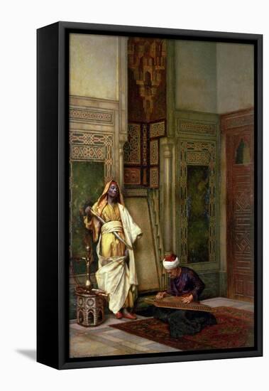 D Guard with a Zither Player in an Interior-Ludwig Deutsch-Framed Stretched Canvas