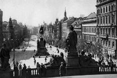 Wenceslas Square and Statue of St Wenceslas, Prague, Czechoslovakia, C1930S-D Heathcote-Mounted Giclee Print