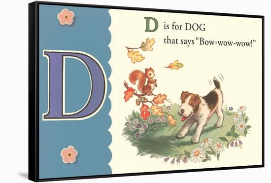 D is for Dog-null-Framed Stretched Canvas