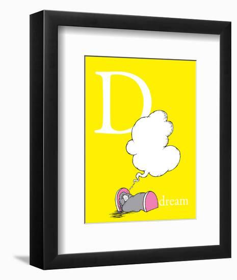 D is for Dream (yellow)-Theodor (Dr. Seuss) Geisel-Framed Art Print