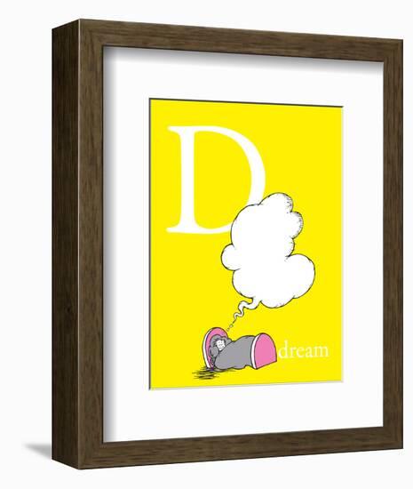 D is for Dream (yellow)-Theodor (Dr. Seuss) Geisel-Framed Art Print