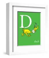 D is for Duck (green)-Theodor (Dr. Seuss) Geisel-Framed Art Print