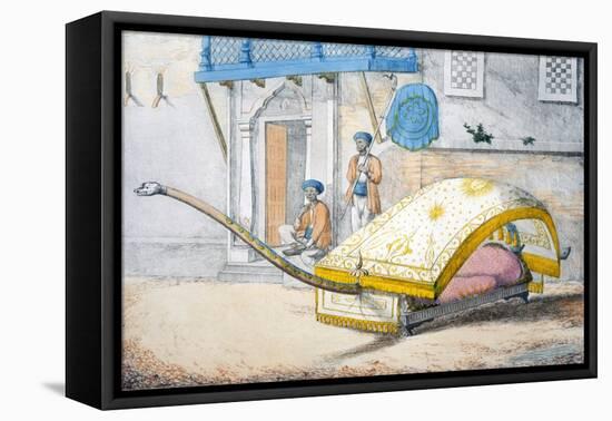 D'Jehalledar, or Canopied Bed Conveyance with Extra-Long Front-Franz Balthazar Solvyns-Framed Stretched Canvas