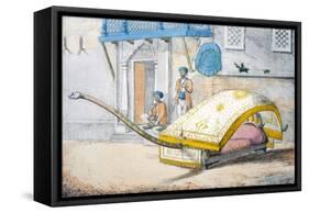 D'Jehalledar, or Canopied Bed Conveyance with Extra-Long Front-Franz Balthazar Solvyns-Framed Stretched Canvas