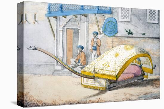D'Jehalledar, or Canopied Bed Conveyance with Extra-Long Front-Franz Balthazar Solvyns-Stretched Canvas
