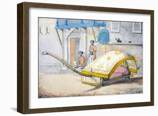 D'Jehalledar, or Canopied Bed Conveyance with Extra-Long Front-Franz Balthazar Solvyns-Framed Giclee Print
